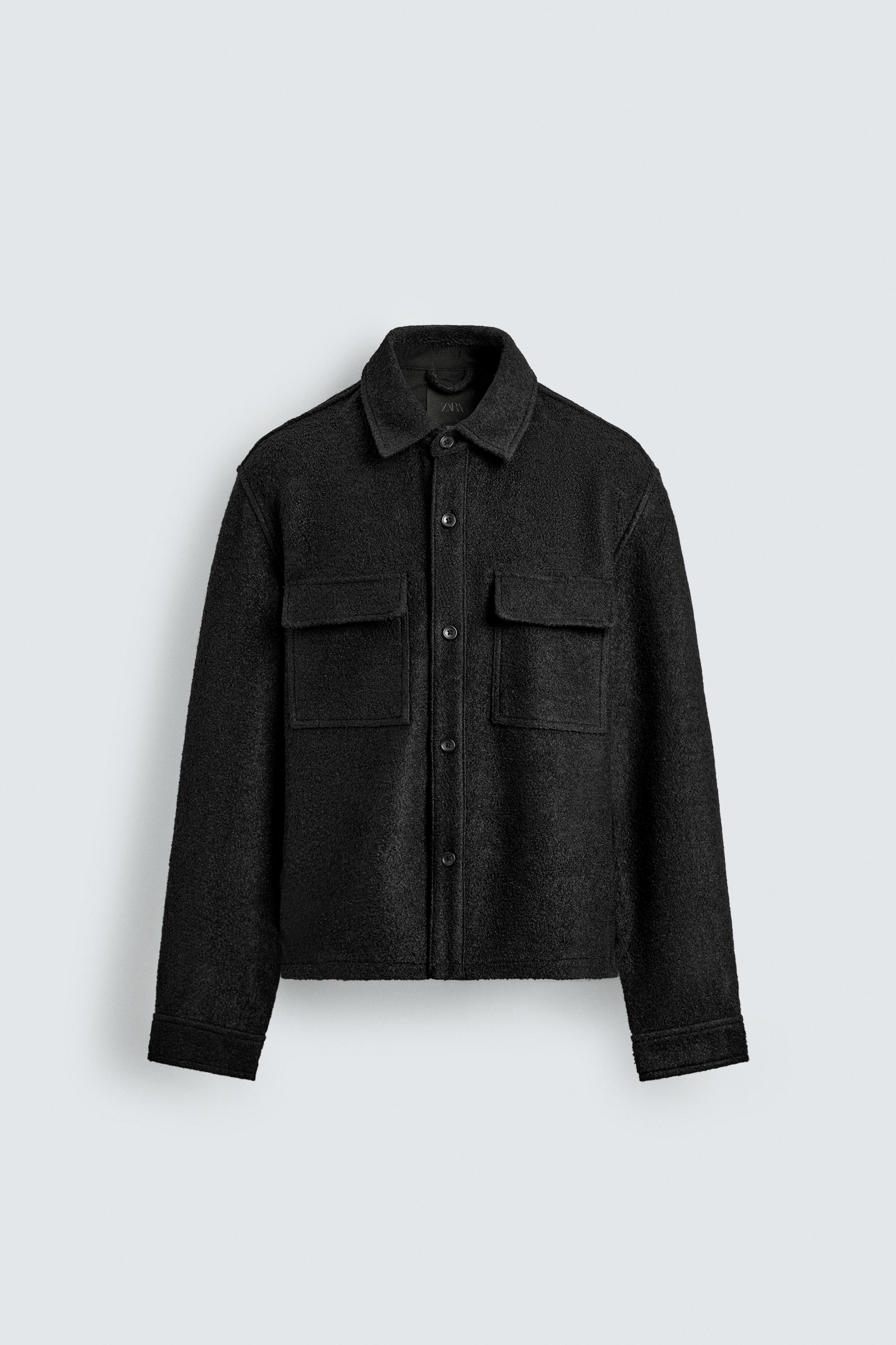 WOOL BLEND TEXTURED OVERSHIRT